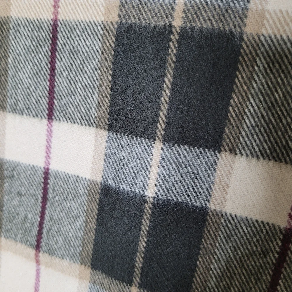 100% Cashmere Plaid Scarf Made in Germany Hand Tailored 65x12